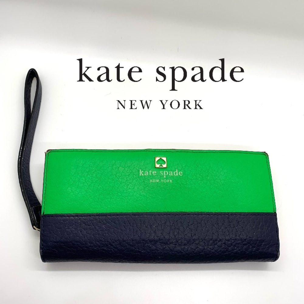 KATE SPADE✨Kelly Green & Navy Zip Wallet
